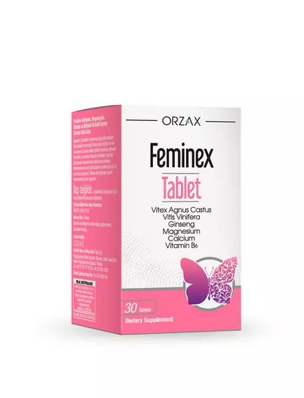 Orzax Feminex / Фемінекс рослинні екстракти, вітаміни та мінерали для жіночого здоров'я 30 таблеток від магазину біодобавок nutrido.shop