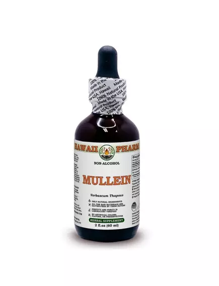 Hawaii Pharm Mullein Organic Alcohol-FREE / Коров'як органік без спирту для органів дихання 60 мл від магазину біодобавок nutrido.shop