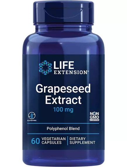 LIFE EXTENSION GRAPESEED EXTRACT / ЕКСТРАКТ ВИНОГРАДНОЇ КІСТОЧКИ ДЛЯ ЗДОРОВ'Я СЕРЦЯ 60 КАПСУЛ від магазину біодобавок nutrido.shop