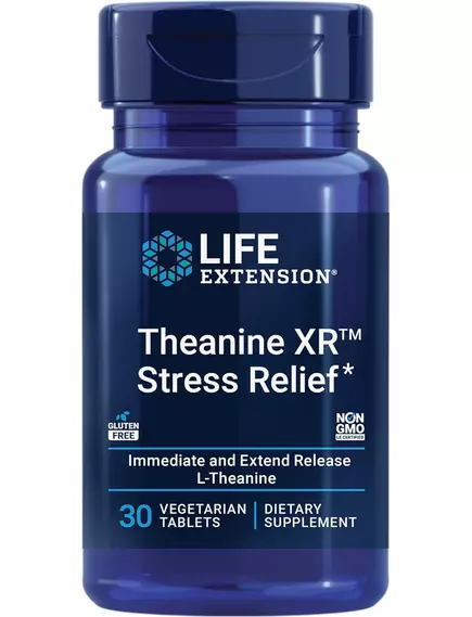 Life Extension Theanine XR Stress Relief / Л-Теанін для зняття стресу 30 таблеток від магазину біодобавок nutrido.shop
