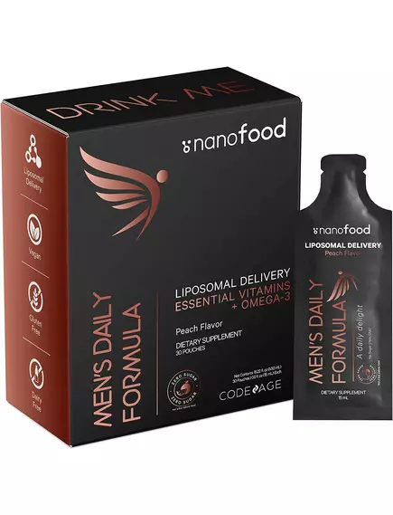 CODEAGE MEN'S DAILY MULTIVITAMIN LIPOSOMAL / ЩОДЕННІ МУЛЬТИВІТАМІНИ ДЛЯ ЧОЛОВІКІВ ЛІПОСОМАЛЬНІ 30 САШЕ від магазину біодобавок nutrido.shop