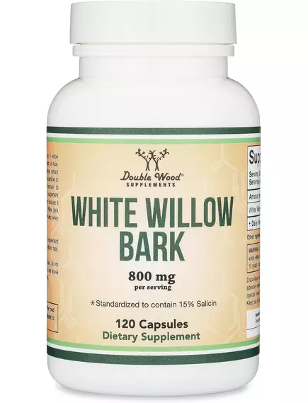 Double Wood White Willow Bark / Кора білої верби для полегшення болю 120 капсул від магазину біодобавок nutrido.shop