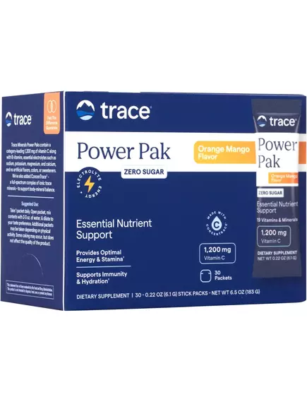 Trace Minerals Power Pak Sugar Free Keto Orange Mango / Електроліти без цукру Кето Апельсин + Манго 30 саше в магазине биодобавок nutrido.shop