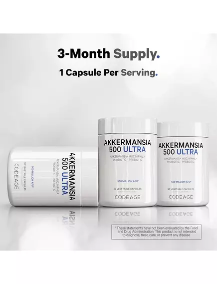 CodeAge Akkermansia 500 Ultra / Акермансія підтримка здоров'я кишківника 500 млн КУО 90 капсул, фото 6 від магазину біодобавок nutrido.shop