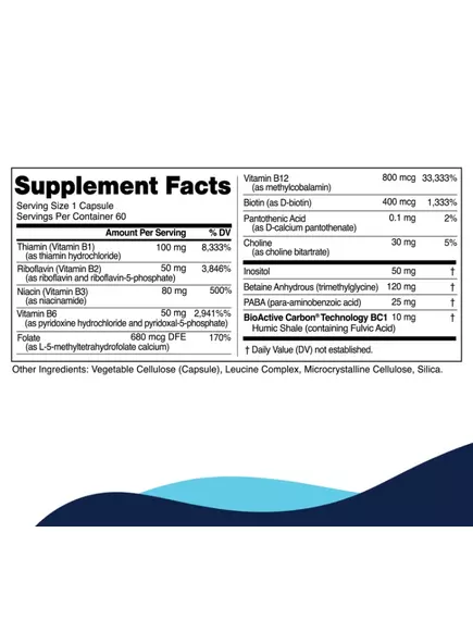 CellCore Methyl-B Comple / Вітаміни групи Б в активній формі 60 капсул, фото 2 в магазине биодобавок nutrido.shop