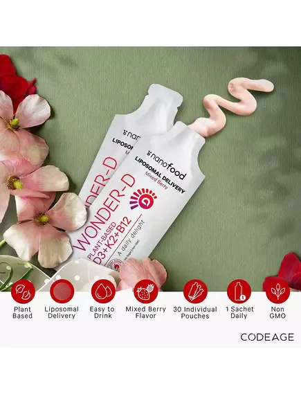 CODEAGE LIPOSOMAL VITAMIN D3+K2+B12 / ЛІПОСОМАЛЬНІ ВІТАМІНИ Д3 + К2 + Б12 30 САШЕ, фото 4 від магазину біодобавок nutrido.shop