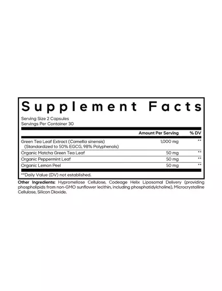 CodeAge Liposomal Green Tea+ / Ліпосомальний зелений чай Плюс 60 капсул, фото 2 від магазину біодобавок nutrido.shop