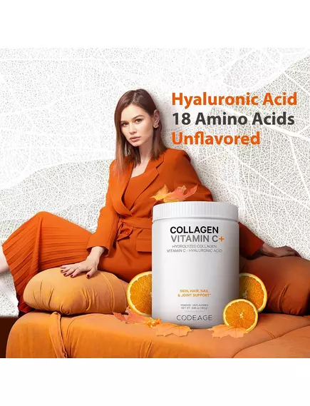 CodeAge Collagen Peptides Powder + / Пептиды коллагена + витамин С 283 г, фото 7 в магазине биодобавок nutrido.shop