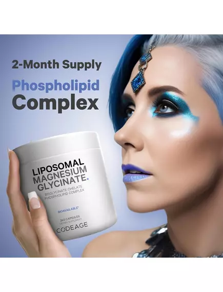 CODEAGE LIPOSOMAL MAGNESIUM GLYCINATE / МАГНІЙ ГЛІЦИНАТ ЛІПОСОМАЛЬНИЙ 240 КАПСУЛ, фото 4 від магазину біодобавок nutrido.shop