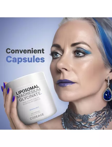 CODEAGE LIPOSOMAL MAGNESIUM GLYCINATE / МАГНІЙ ГЛІЦИНАТ ЛІПОСОМАЛЬНИЙ 240 КАПСУЛ, фото 6 від магазину біодобавок nutrido.shop