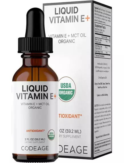 CodeAge Liquid Vitamin E+ / Ліпосомальний вітамін Е органік на МСТ олії 59,2 мл від магазину біодобавок nutrido.shop