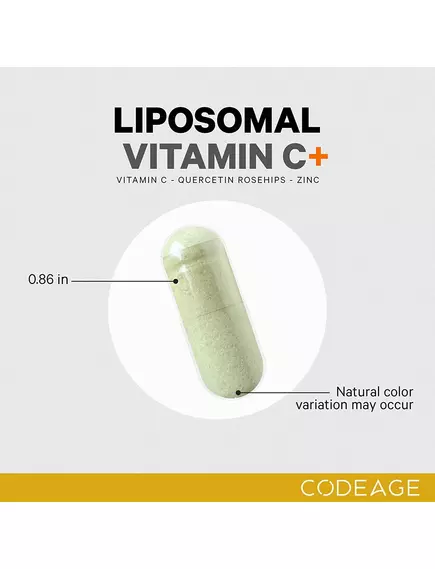 CODEAGE LIPOSOMAL VITAMIN C / ЛІПОСОМАЛЬНИЙ ВІТАМІН C + ЦИНК І БІОФЛАВОНОЇДИ 180 КАПСУЛ, фото 6 від магазину біодобавок nutrido.shop