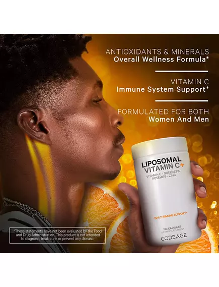 CODEAGE LIPOSOMAL VITAMIN C / ЛІПОСОМАЛЬНИЙ ВІТАМІН C + ЦИНК І БІОФЛАВОНОЇДИ 180 КАПСУЛ, фото 7 від магазину біодобавок nutrido.shop
