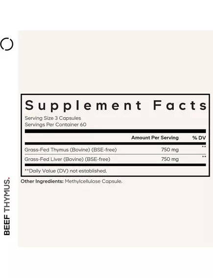 CodeAge Beef Thymus / Екстракт тимуса від яловичини трав'яного відгодовування 180 капсул, фото 2 від магазину біодобавок nutrido.shop