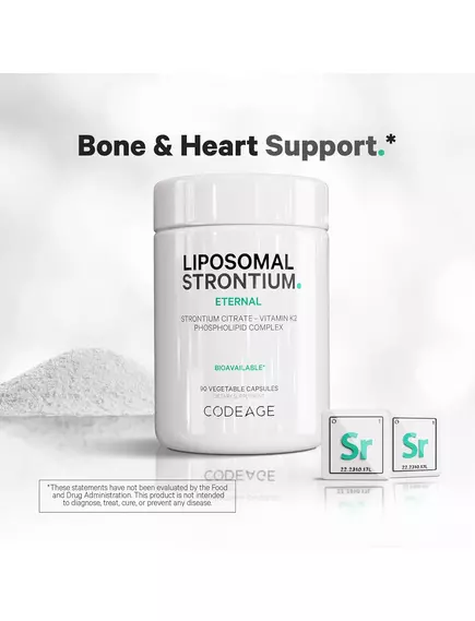 CodeAge Liposomal Strontium / Ліпосомальний стронцій для кісток і мінерального обміну 90 капсул, фото 6 в магазине биодобавок nutrido.shop
