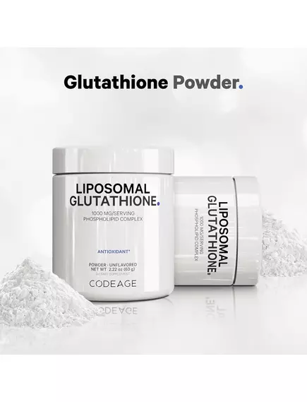 CodeAge Liposomal Glutathione / Ліпосомальний глутатіон порошок 1000 мг 63 г, фото 3 від магазину біодобавок nutrido.shop