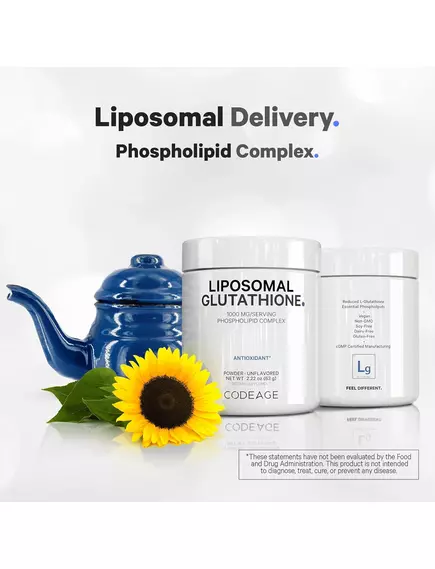 CodeAge Liposomal Glutathione / Ліпосомальний глутатіон порошок 1000 мг 63 г, фото 5 від магазину біодобавок nutrido.shop