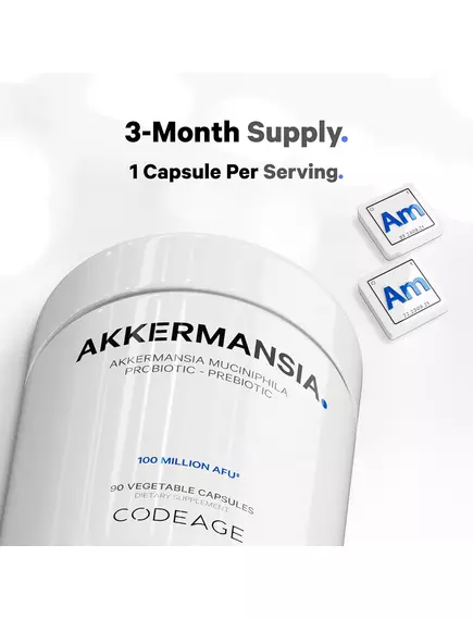CodeAge Akkermansia / Аккермансія підтримка здоров'я кишківника 100 млн КУО 90 капсул, фото 4 від магазину біодобавок nutrido.shop