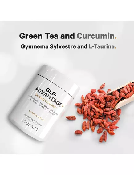CodeAge GLP-Advantage / Підтримка метаболічного здоров'я з берберином, акермасією та таурином 60 капсул, фото 3 від магазину біодобавок nutrido.shop