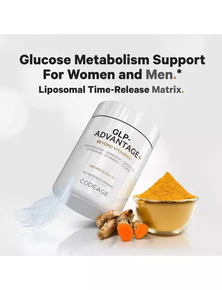 CodeAge GLP-Advantage / Підтримка метаболічного здоров'я з берберином, акермасією та таурином 60 капсул, фото 4 від магазину біодобавок nutrido.shop