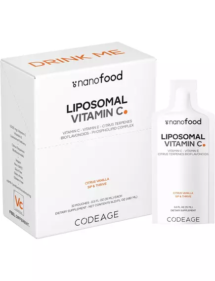 CODEAGE LIPOSOMAL LIQUID VITAMIN C POUCH / ЛІПОСОМАЛЬНИЙ ВІТАМІН C 1000 МГ 32 САШЕ від магазину біодобавок nutrido.shop