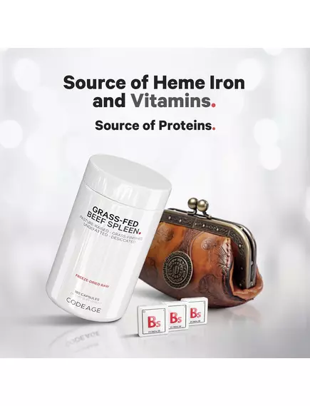 CODEAGE BEEF SPLEEN / СЕЛЕЗІНКА ЯЛОВИЧА ДЖЕРЕЛО ГЕМОВОГО ЗАЛІЗА 180 КАПСУЛ, фото 5 від магазину біодобавок nutrido.shop
