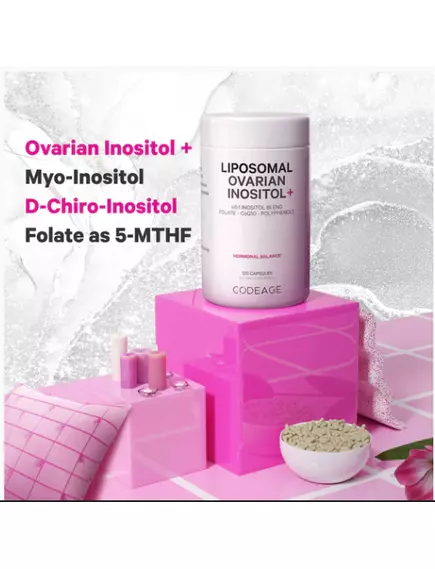 CodeAge Liposomal Ovarian Inositol / Ліпосомальний інозитол здоров'я яєчників 120 капсул, фото 3 від магазину біодобавок nutrido.shop