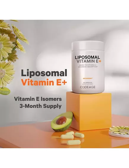 CodeAge Liposomal Vitamin E / Ліпосомальний вітамін Е на основі соняшникововї олії 90 капсул, фото 3 від магазину біодобавок nutrido.shop