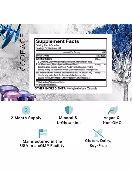 CODEAGE GUT HEALTH FORMULA / ФОРМУЛА ЗДОРОВ'Я КИШКІВНИКА 180 КАПСУЛ, фото 2 від магазину біодобавок nutrido.shop