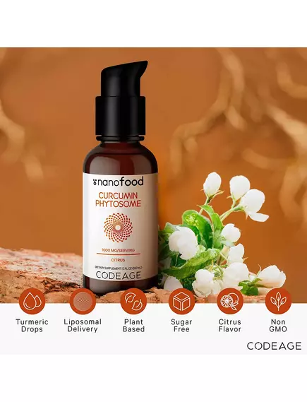 CODEAGE LIPOSOMAL CURCUMIN PHYTOSOME / ЛІПОСОМАЛЬНИЙ КУРКУМІН ФІТОСОМИ 59,2 МЛ, фото 3 від магазину біодобавок nutrido.shop