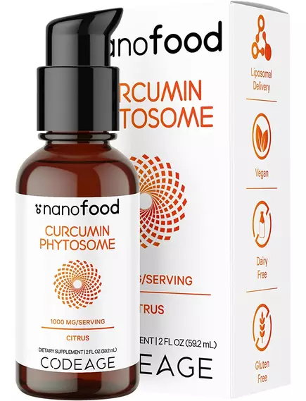 CODEAGE LIPOSOMAL CURCUMIN PHYTOSOME / ЛІПОСОМАЛЬНИЙ КУРКУМІН ФІТОСОМИ 59,2 МЛ, фото 4 від магазину біодобавок nutrido.shop