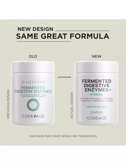 CodeAge Fermented Digestive Enzymes / Ферментированные пищеварительные энзимы 90 капсул, фото 2 в магазине биодобавок nutrido.shop