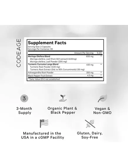 CodeAge Liposomal Moringa / Ліпосомальна моринга для детоксу та антиоксидантної підтримки 180 капсул, фото 2 від магазину біодобавок nutrido.shop