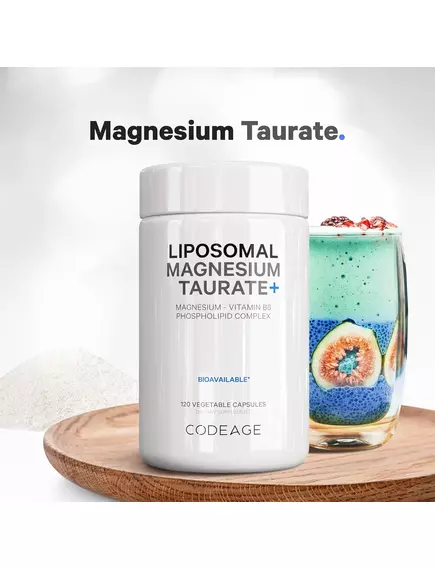 CodeAge Liposomal Magnesium Taurate / Ліпосомальний магній таурат + Вітамін Б6 120 капсул, фото 3 від магазину біодобавок nutrido.shop