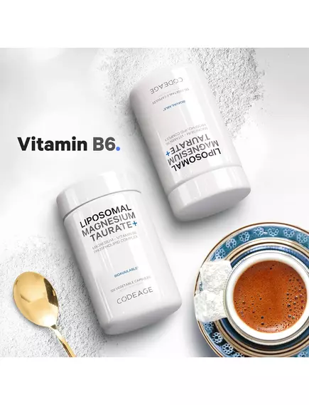CodeAge Liposomal Magnesium Taurate / Ліпосомальний магній таурат + Вітамін Б6 120 капсул, фото 4 від магазину біодобавок nutrido.shop