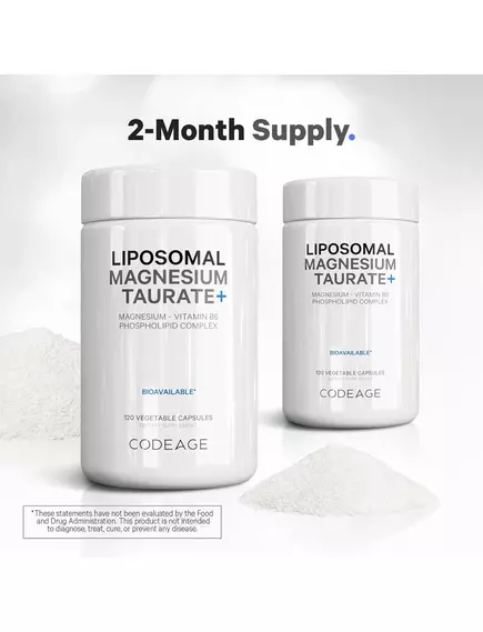 CodeAge Liposomal Magnesium Taurate / Ліпосомальний магній таурат + Вітамін Б6 120 капсул, фото 7 від магазину біодобавок nutrido.shop