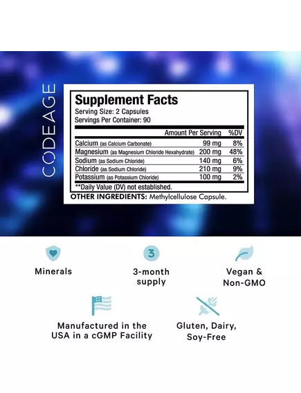 CODEAGE KETO ELECTROLYTES / КЕТО ЕЛЕКТРОЛІТИ БЕЗ ЦУКРУ ТА ВУГЛЕВОДІВ 180 КАПСУЛ, фото 3 від магазину біодобавок nutrido.shop