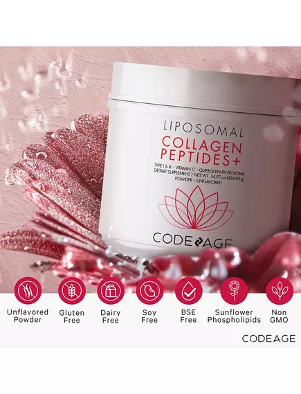 CODEAGE LIPOSOMAL COLLAGEN PEPTIDES+ / ЛІПОСОМАЛЬНІ ПЕПТИДИ КОЛАГЕНУ ТИПУ I ТА III 424,5 Г, фото 5 від магазину біодобавок nutrido.shop