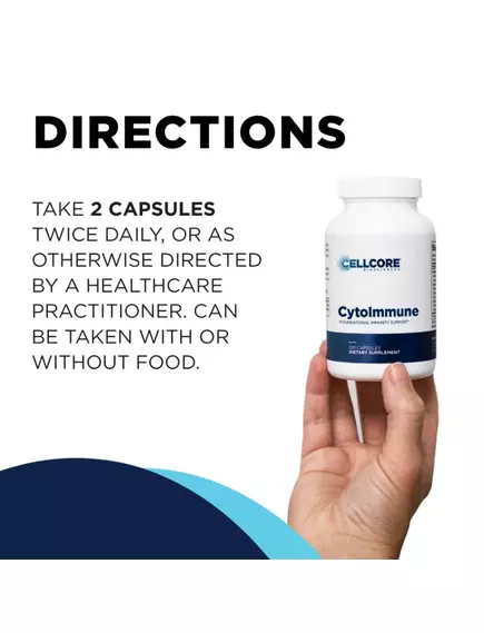 CellCore CytoImmune / Цитоімун підтримка здорової имунної та запальної відповіді 120 капсул, фото 5 в магазине биодобавок nutrido.shop
