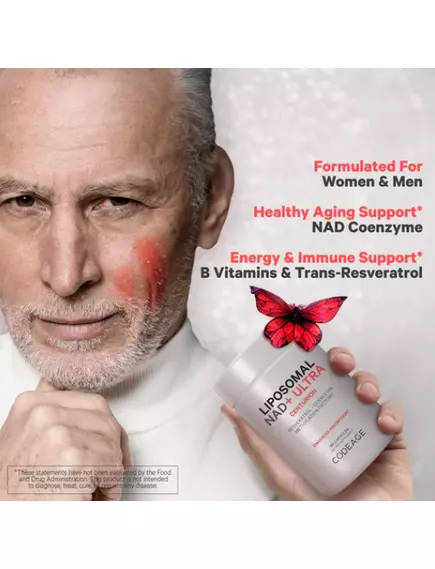 CODEAGE LIPOSOMAL NAD+ ULTRA / ЛІПОСОМАЛЬНИЙ НАД+ УЛЬТРА ДЛЯ ПІДТРИМКИ ЗДОРОВОГО СТАРІННЯ 90 КАПСУЛ, фото 3 від магазину біодобавок nutrido.shop