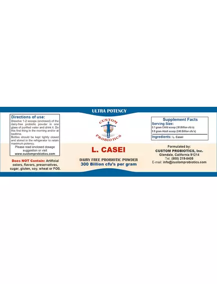 Custom Probiotics L. Casei / Пробіотик Lactobacillus Casei штам LC-11 50 г, фото 2 в магазине биодобавок nutrido.shop