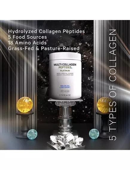 CodeAge Multi Collagen Peptides Powder Platinum / Пептиды коллагена обогащенные витаминами 326 г, фото 9 в магазине биодобавок nutrido.shop