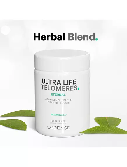 CodeAge Ultra Life Telomeres / Теломеры поддержка здорового старения и цикла метилирования 90 капсул, фото 5 в магазине биодобавок nutrido.shop