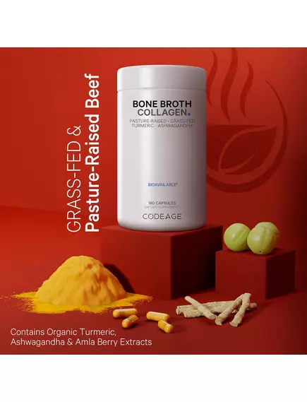 CodeAge Bone Broth Collagen / Кістковий бульйон Колаген 180 капсул, фото 3 в магазине биодобавок nutrido.shop