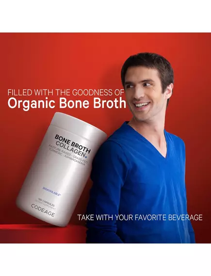 CodeAge Bone Broth Collagen / Кістковий бульйон Колаген 180 капсул, фото 6 в магазине биодобавок nutrido.shop