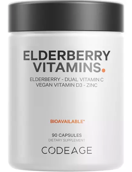 CODEAGE ORGANIC BLACK ELDERBERRY VITAMINS / ОРГАНІЧНА ЧОРНА БУЗИНА 90 КАПСУЛ від магазину біодобавок nutrido.shop
