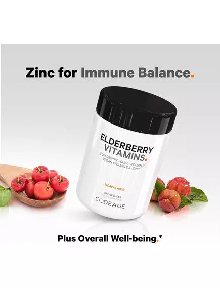 CodeAge Organic Black Elderberry Vitamins / Органическая черная бузина 90 капсул, фото 7 в магазине биодобавок nutrido.shop