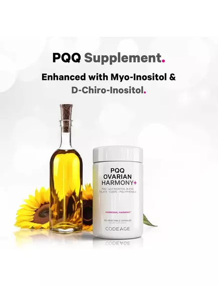 CodeAge PQQ Ovarian Harmony / Ліпосомальний комплекс з інозитолом для жіночого здоров'я 120 капсул 120 капсул, фото 3 від магазину біодобавок nutrido.shop