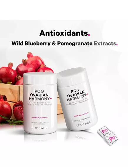 CodeAge PQQ Ovarian Harmony / Ліпосомальний комплекс з інозитолом для жіночого здоров'я 120 капсул 120 капсул, фото 5 від магазину біодобавок nutrido.shop