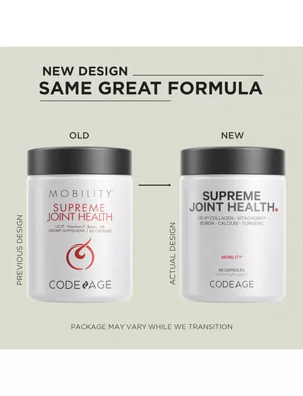 CODEAGE SUPREME JOINT HEALTH / КОМПЛЕКС ДЛЯ ЗДОРОВ'Я СУГЛОБІВ ІЗ КОЛАГЕНОМ 60 КАПСУЛ, фото 2 від магазину біодобавок nutrido.shop